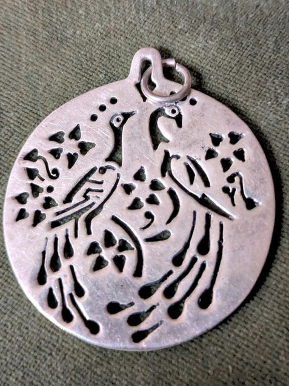 Vintage JRI Mexico 925 Sterling Silver Birds Of Paradise Cut Out Pendant